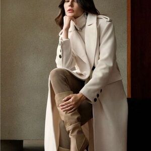 SHEIN X Lucía Bellido Anewsta Women's Long Slim Fit High-End Coat, Autumn/Winter